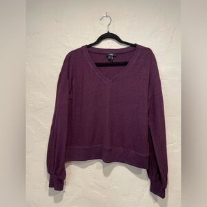 PAIGE Eggplant Purple V-Neck Sweater